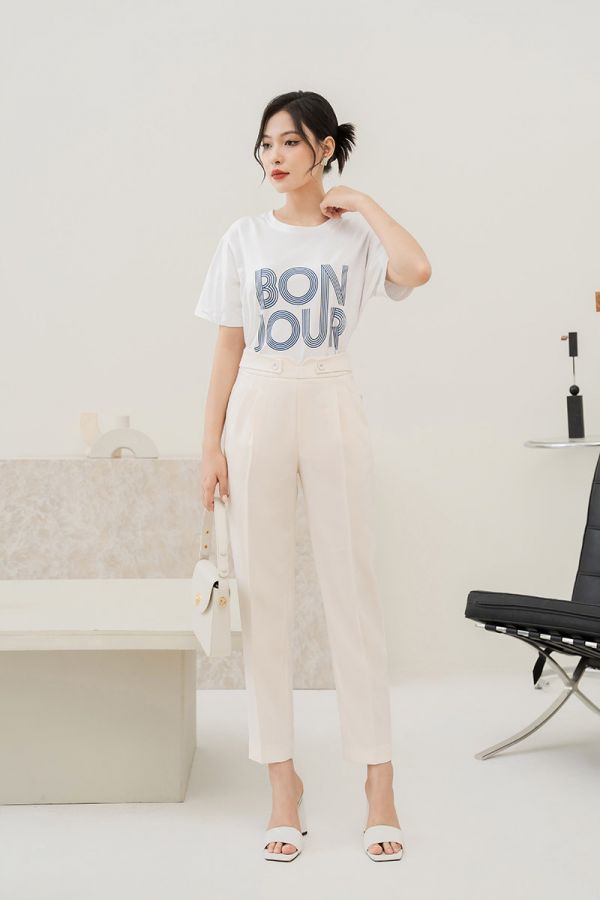 Quần baggy cạp đính cúc